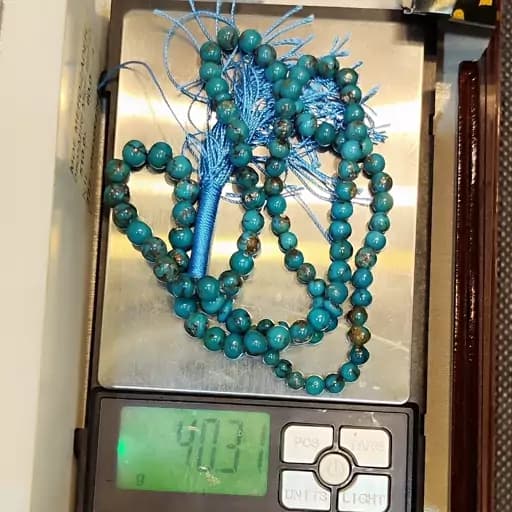 تسبیح فیروزه نیشابور درجه یک 100 تایی — تصویر ۳