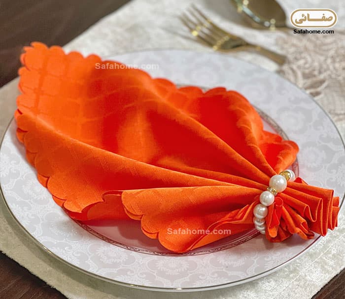 دستمال سفره ژاگارد رزین تاژ نارنجی
