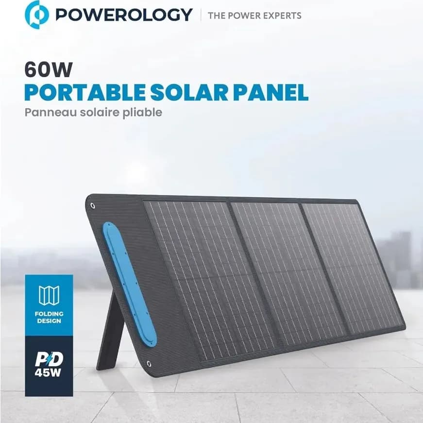 پنل خورشیدی مونو کریستالین 60 وات پاورولوژی مدل Powerology PWSLPN-BK 60W Mono-Crystalline Solar Panel — تصویر ۲