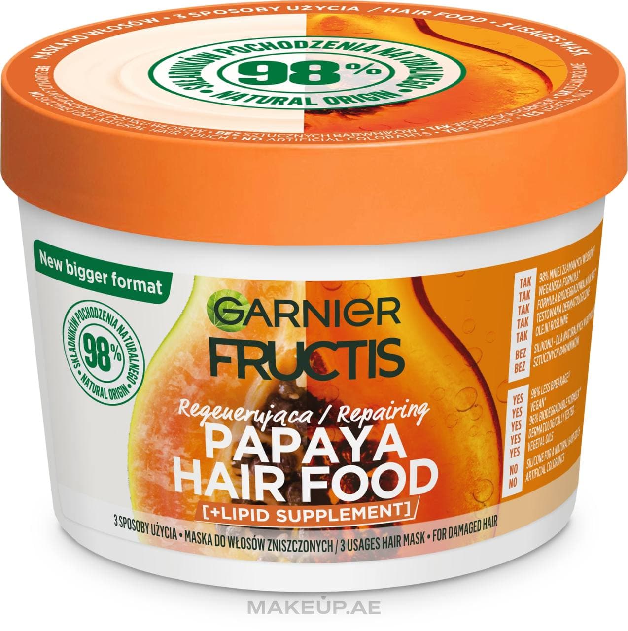 ماسک مو ترمیم کننده عصاره پاپایا Fructis گارنیر 390 میل
