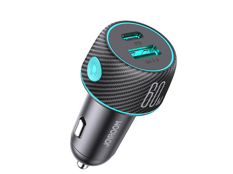 شارژر فندکی فست شارژ ماشین تایپ سی 60 وات جویروم CCN01 — تصویر ۴
