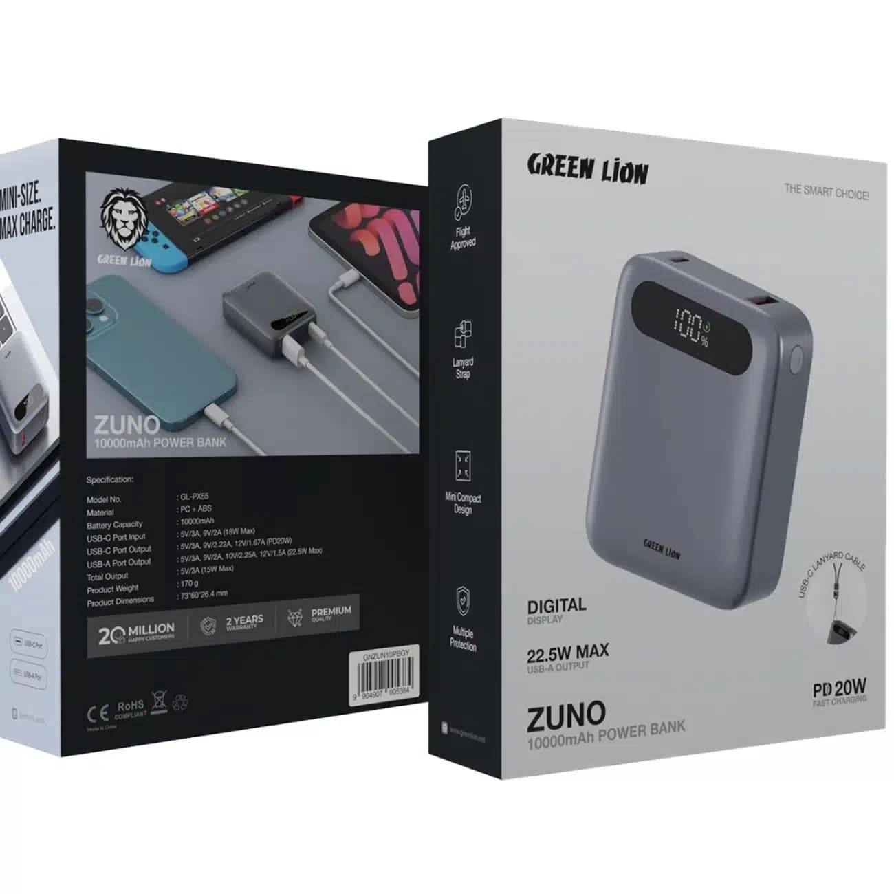 پاور بانک 10000 گرین لاین Green Lion مدل GL-PX55 توان 22.5 وات — تصویر ۷