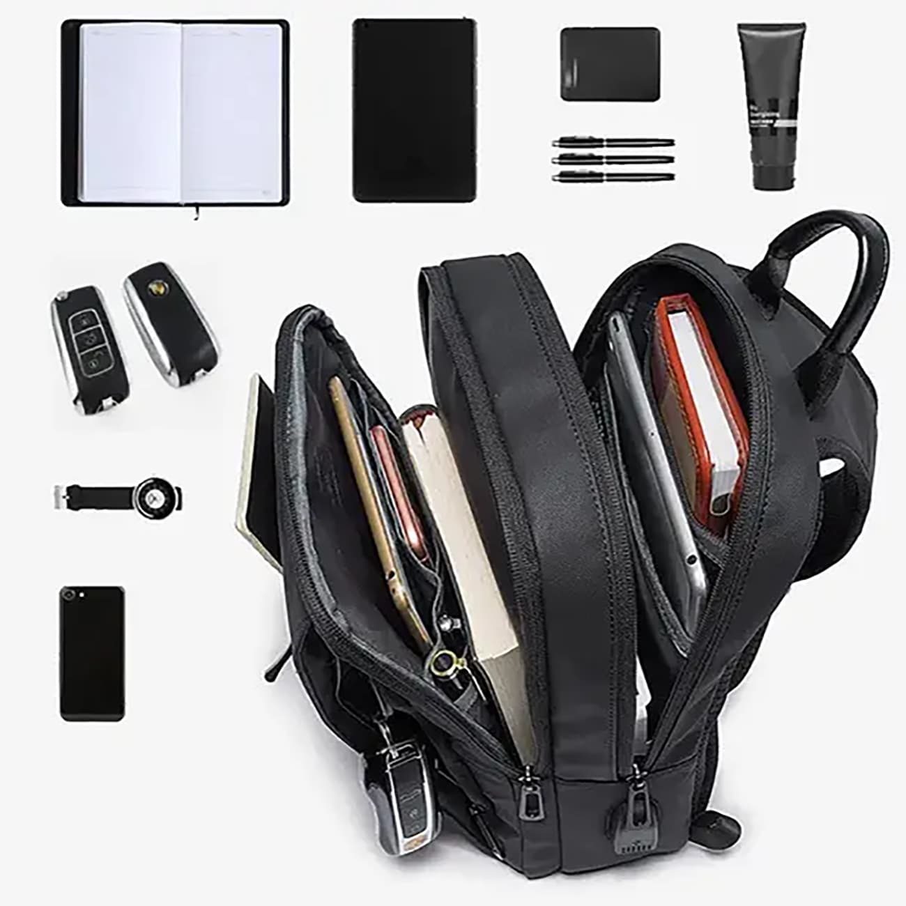 کیف کراس بادی مردانه USB دار بنج Bange BG-22002 — تصویر ۷