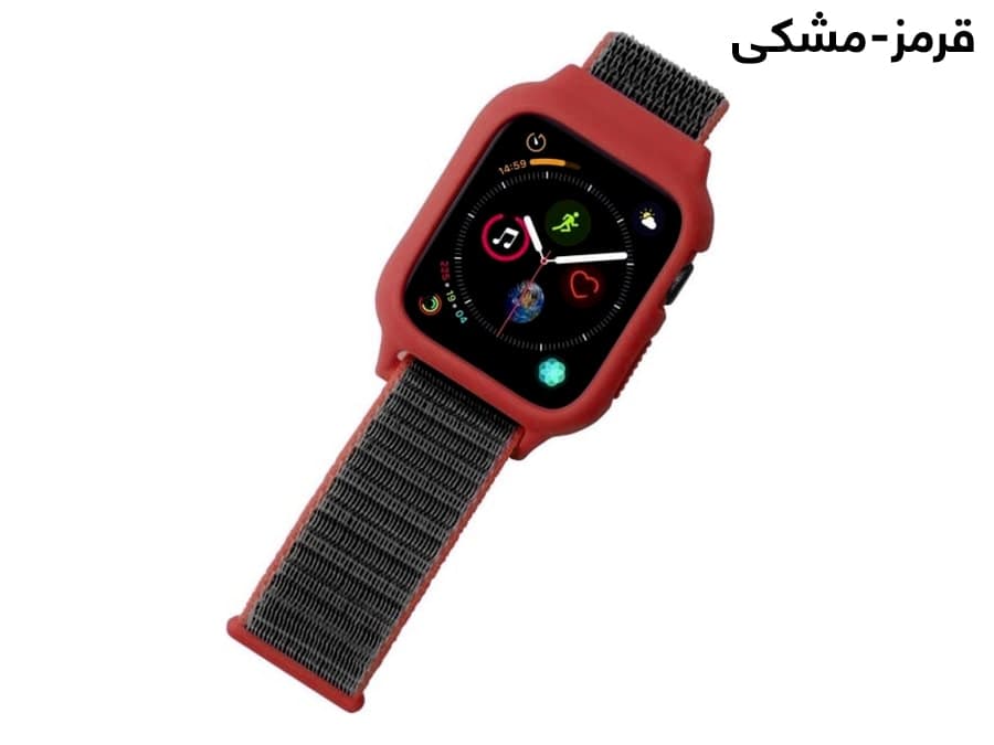 بند سیلیکونی اپل واچ سری 3/4/5 سایز 38/40 میلی متر پورودو Porodo iGuard Apple Watch 3/4/5 38/40mm Strap + ShockProof Case — تصویر ۲
