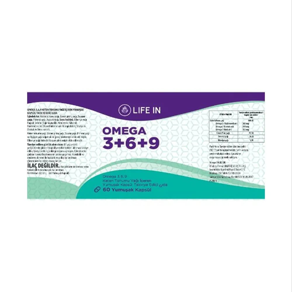 قرص مکمل امگا 3+6+9 لایف این 60 عدد — تصویر ۲