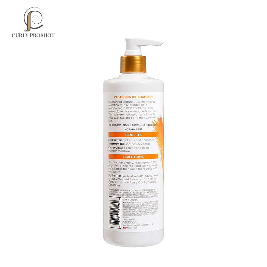 شامپو روغنی و پاک کننده کف سر کنتو Cantu Txtr By Cleansing Oil Shampoo — تصویر ۲