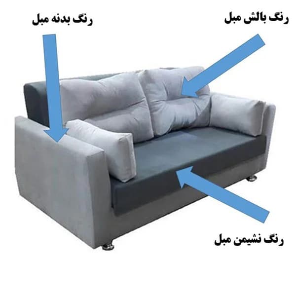 مبل تخت شو برند ایزی خرید مدل آلما دو نفره دسته گرد کد a2002 — تصویر ۲