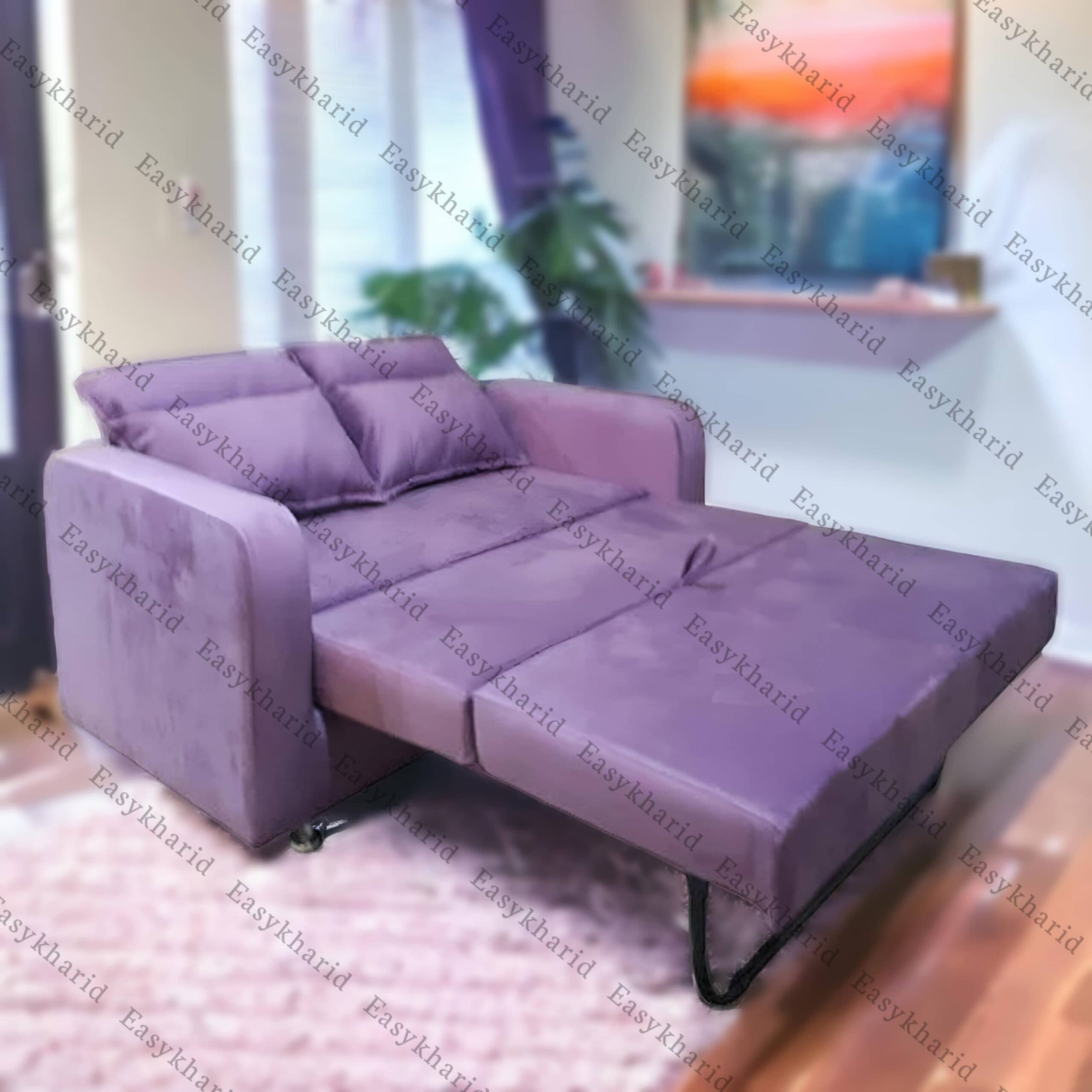مبل تخت شو برند ایزی خرید مدل آلما دو نفره دسته گرد کد a2002 — تصویر ۳