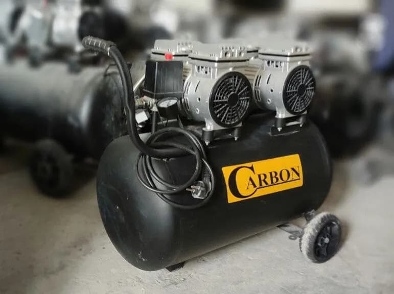 کمپرسور ۵۰ لیتری ۴ سیلندر ۲ موتور سایلنت کربن مدل carbon-twomotor