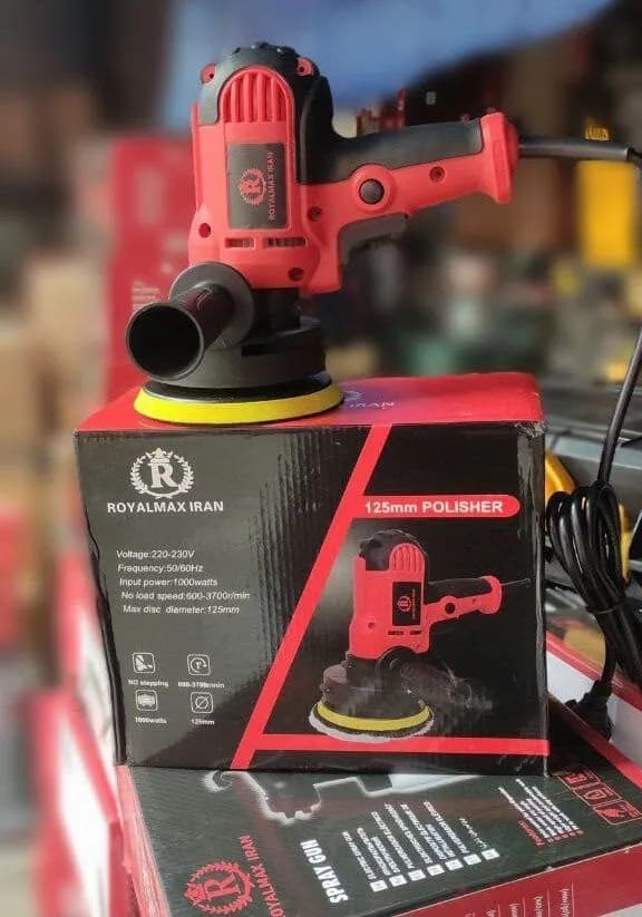 پولیش دریلی دیمردار دستی 1000 وات رویال مکس ایران تفنگی مدل ROYALMAX 125 polishe — تصویر ۲