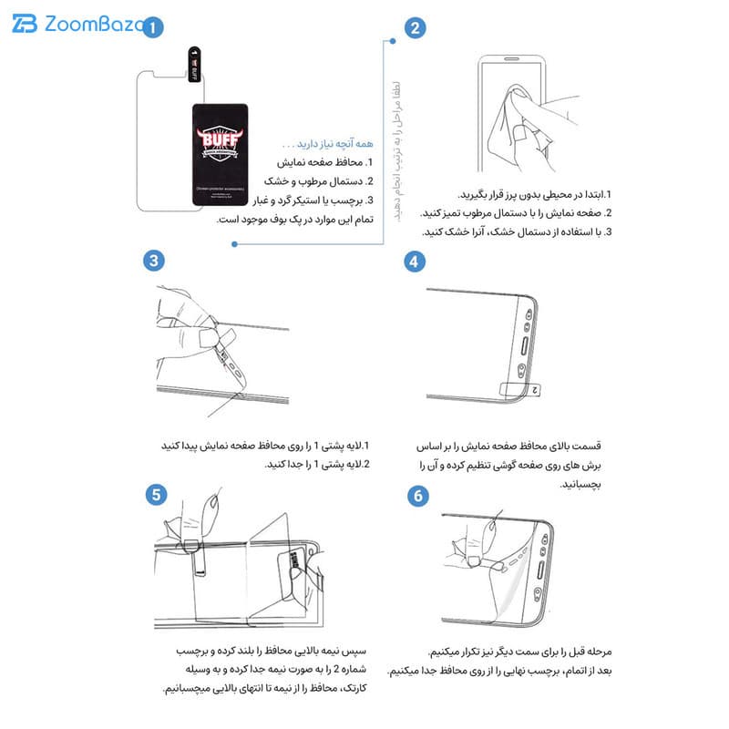 گلس بوف مدل Hydrogel-G مناسب برای گوشی موبایل سامسونگ Galaxy a32 4G/A50/A30/M20 — تصویر ۴