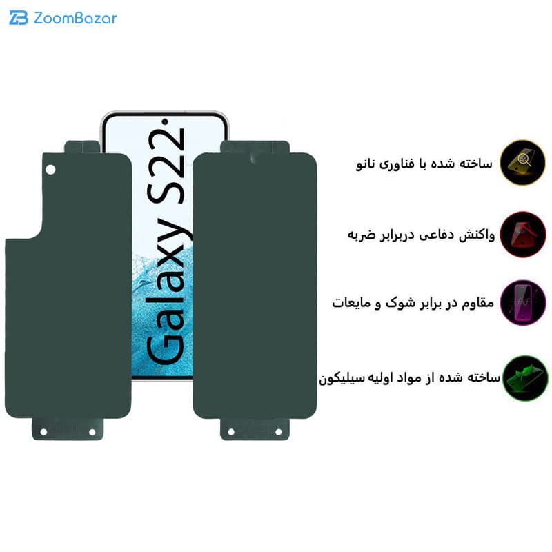 گلس بوف مدل Full Body-G مناسب برای گوشی موبایل سامسونگ Galaxy S22 به همراه محافظ پشت گوشی — تصویر ۶