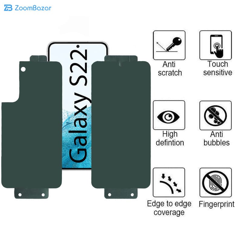 گلس بوف مدل Full Body-G مناسب برای گوشی موبایل سامسونگ Galaxy S22 به همراه محافظ پشت گوشی — تصویر ۷