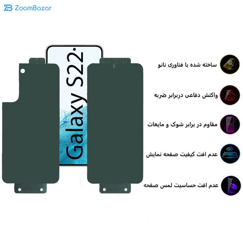 گلس بوف مدل Full Body-G مناسب برای گوشی موبایل سامسونگ Galaxy S22 به همراه محافظ پشت گوشی — تصویر ۴