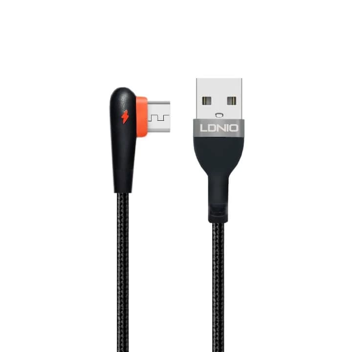 کابل شارژ موبایل و تبلت الدینو لایتنینگ نود درجه مدل LS561