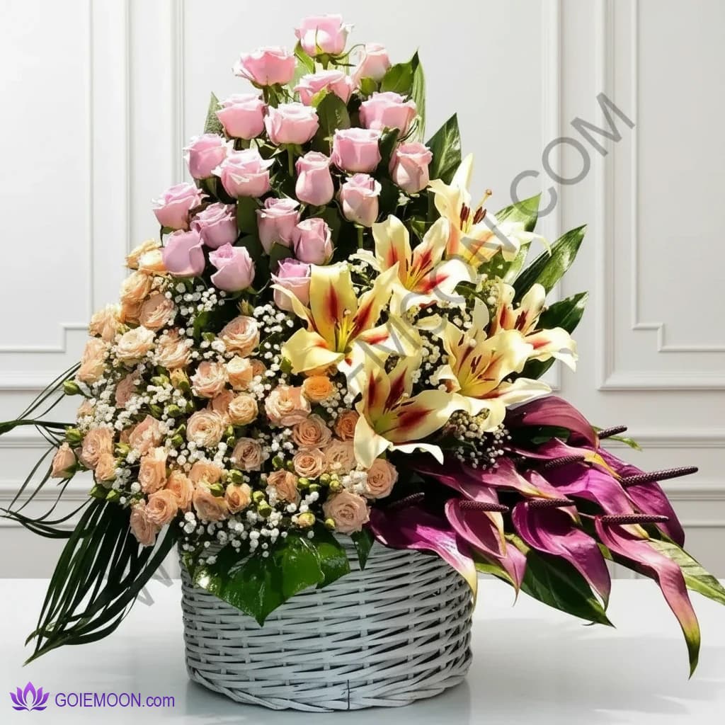 سبد گل ماگنولیا
