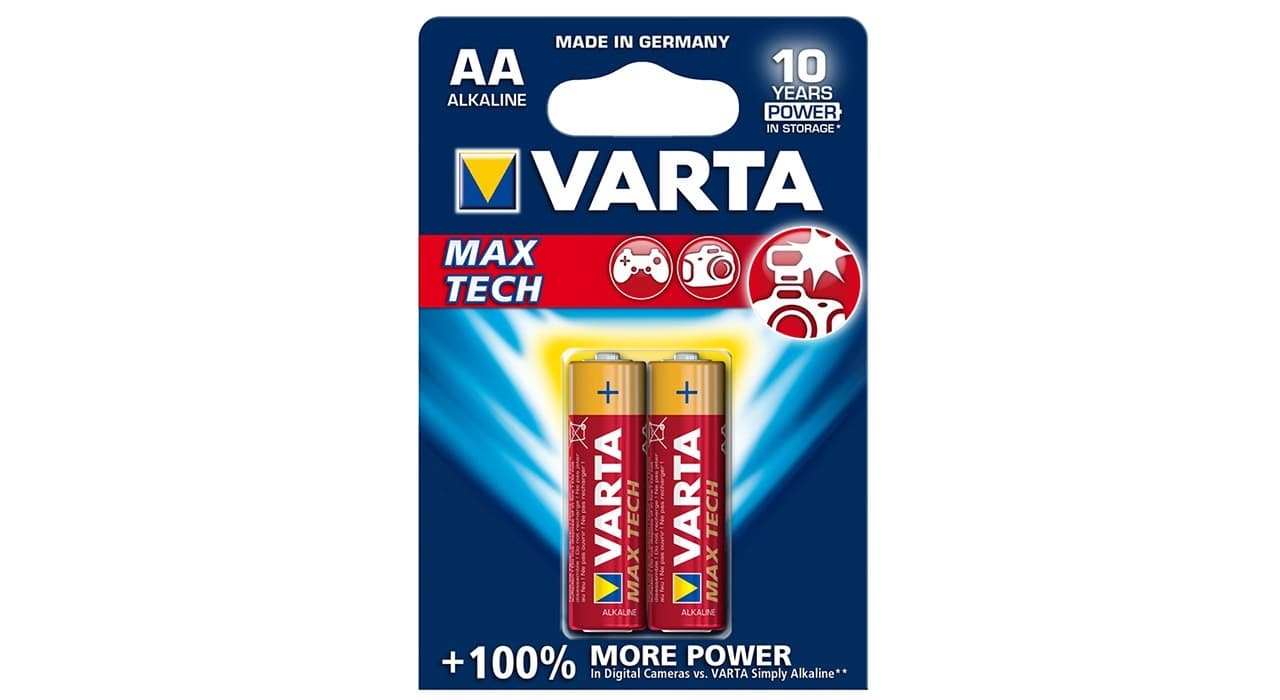 باتری قلمی وارتا مدل MAX TECH ALKALINE LR6-AA بسته 2 عددی