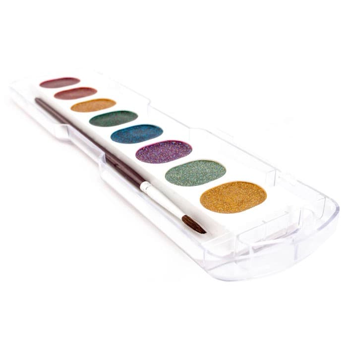 آبرنگ 8 رنگ اکلیلی جیوتو مدل Glitter — تصویر ۳
