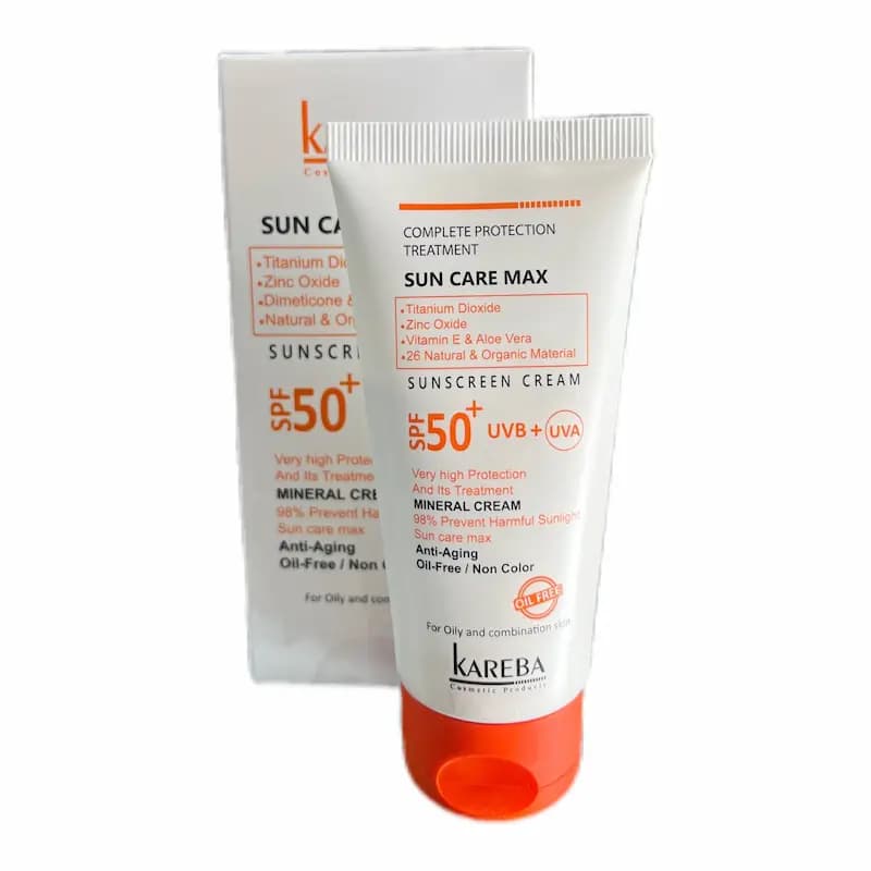 ضد آفتاب بی‌رنگ و ضد چروک کاربا | SPF50، مناسب پوست چرب