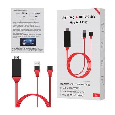 کابل اتصال گوشی به تلویزیون مدل PLUG AND PLAY – مخصوص آیفون
