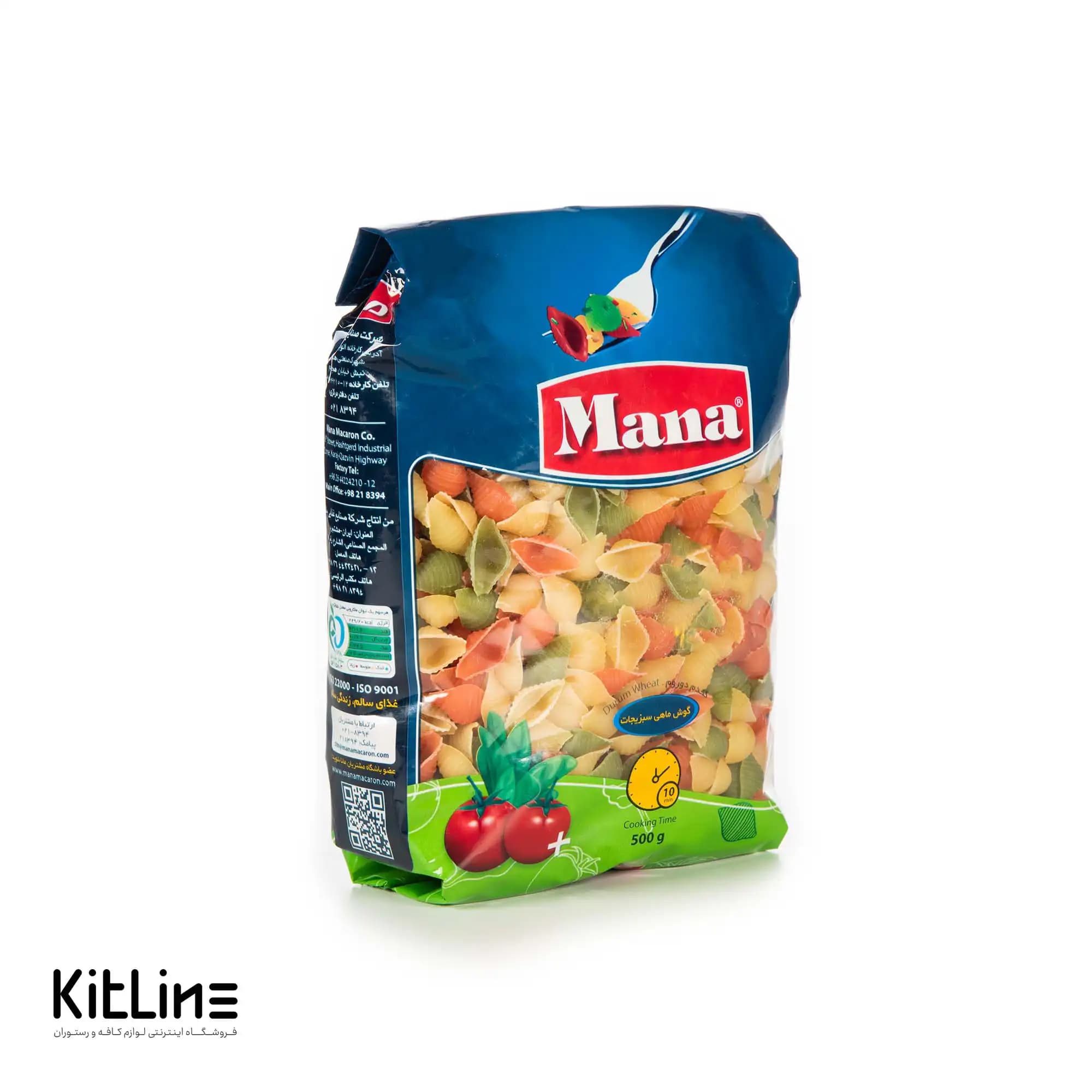 ماکارانی (اسپاگتی ) 500 گرمی گوش ماهی سبزیجات مانا کد 185