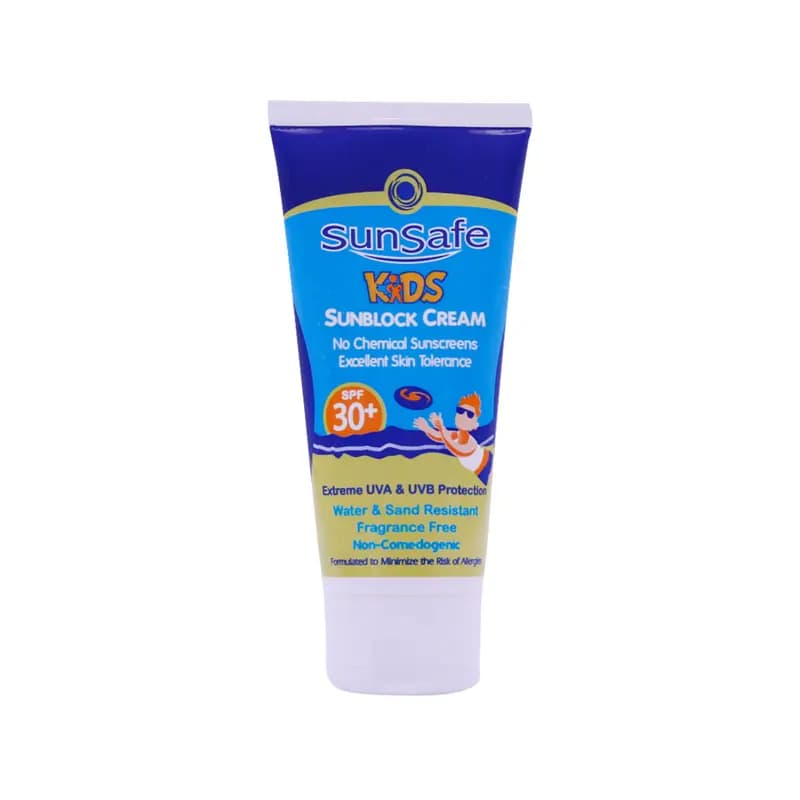 کرم ضد آفتاب spf30+ سان سیف مناسب جهت کودکان و پوست های حساس حجم 50 گرم