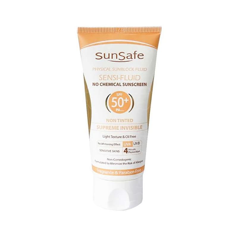 فلوئید ضد آفتاب SPF50+ فیزیکال سان سیف مناسب پوست های حساس 50 میلی لیتر — تصویر ۱۰
