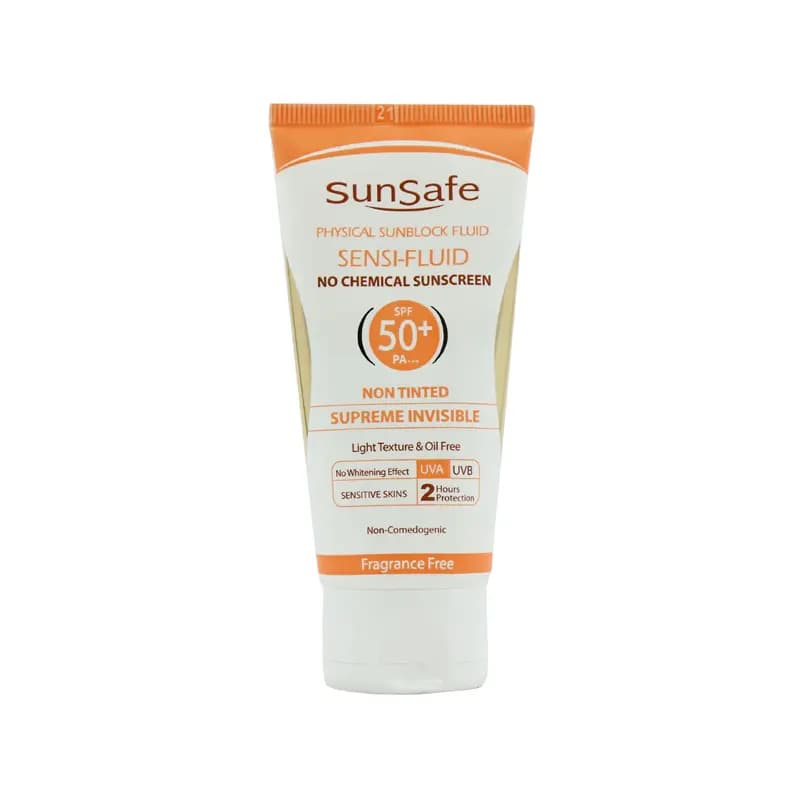 فلوئید ضد آفتاب SPF50+ فیزیکال سان سیف مناسب پوست ‌های حساس 50 میلی لیتر