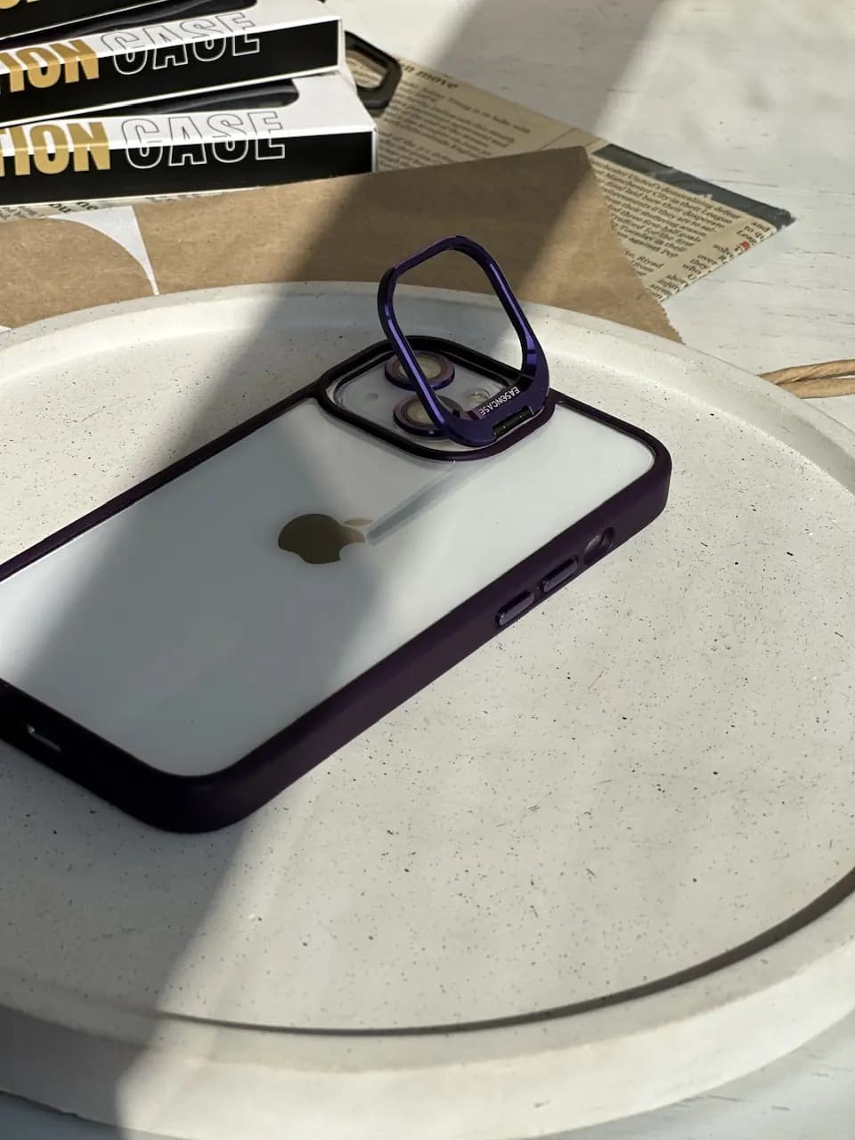 قاب Purple Eason Case همراه با محافظ لنز رینگی (کدC1372) — تصویر ۴