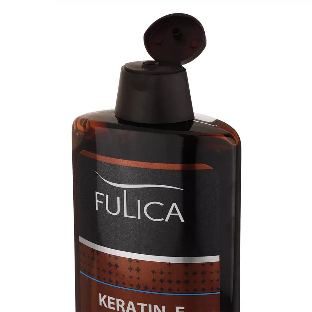 شامپو تقویت‌کننده مو فری سولفات Keratin E فولیکا حجم 400 میلی‌لیتر — تصویر ۲