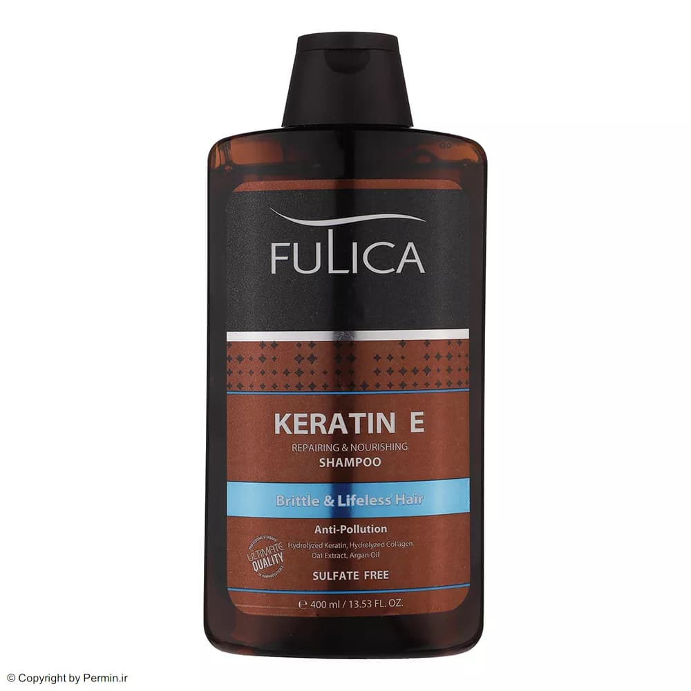 شامپو تقویت‌کننده مو فری سولفات Keratin E فولیکا حجم 400 میلی‌لیتر — تصویر ۴