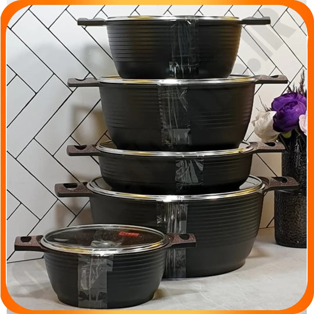 سرویس 10 پارچ اوربیت گرانیت زرشکیF (مشکی) درب T کاندید