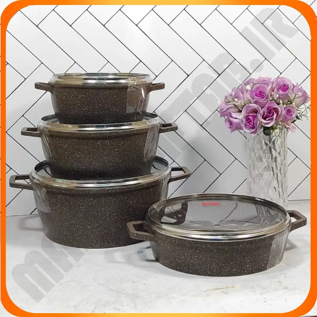 C سرویس 8 پارچه ورونا گرانیت(دورو قهوه ای)در پیرکس کاندید(2)-فروش