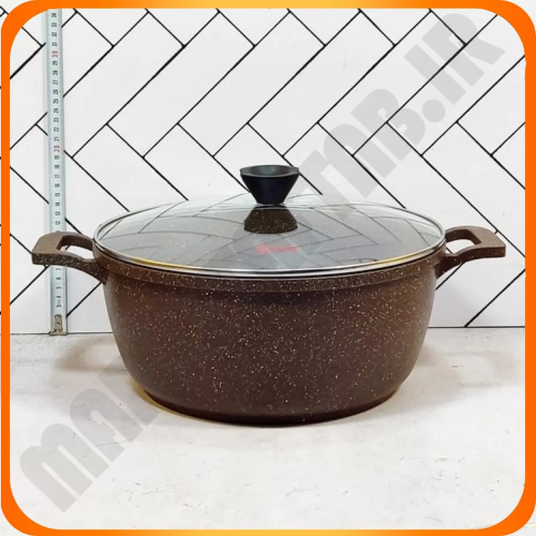 AA قابلمه 32 دورو گرانیت شکلاتی درب پیرکس کاندید — تصویر ۲