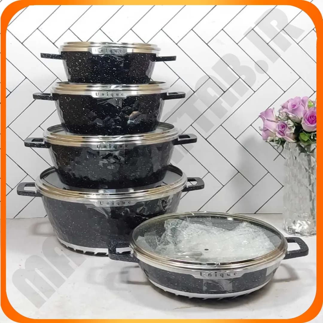 سرویس قابلمه 10 پارچه 553-2 مشکی یونیک