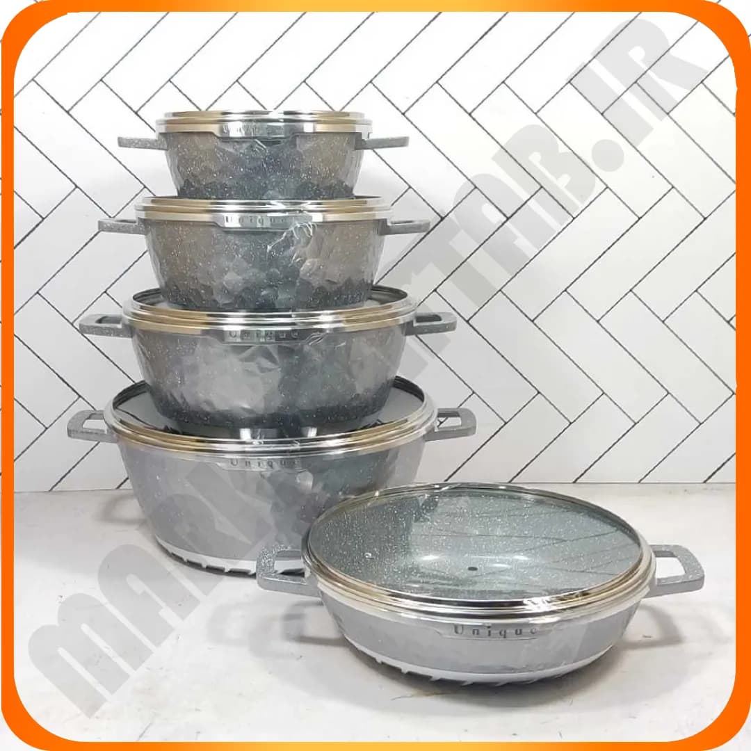سرویس قابلمه 10 پارچه خاکستری 553-2 یونیک