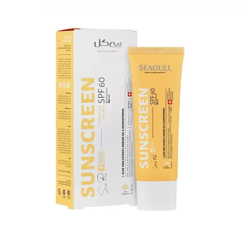 کرم ضد آفتاب بی رنگ سی گل با SPF60 مناسب پوست معمولی تا چرب حجم 50 میلی لیتر