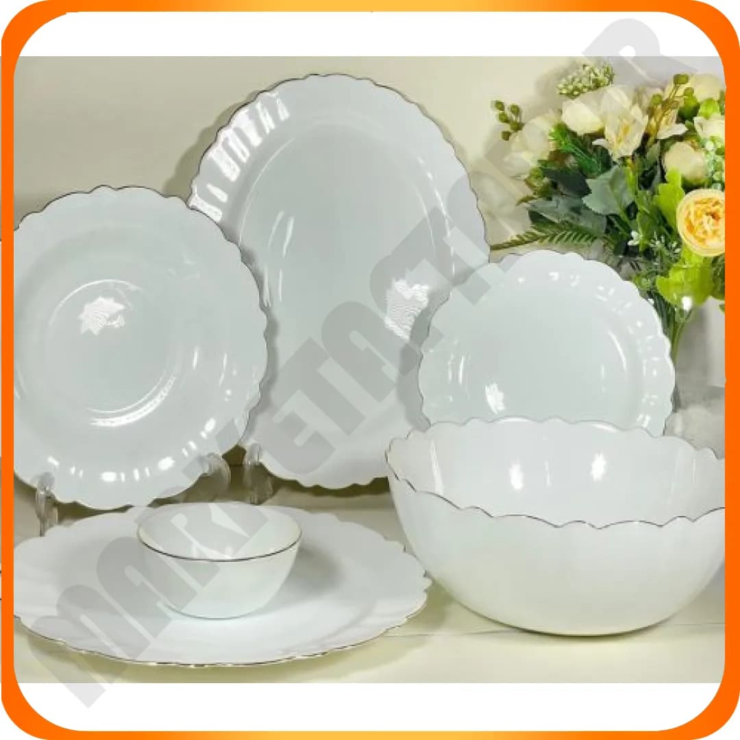 سرویس 26 پارچه اپال گرد لب کنگره لب طلا آرکوپال فرانسوا