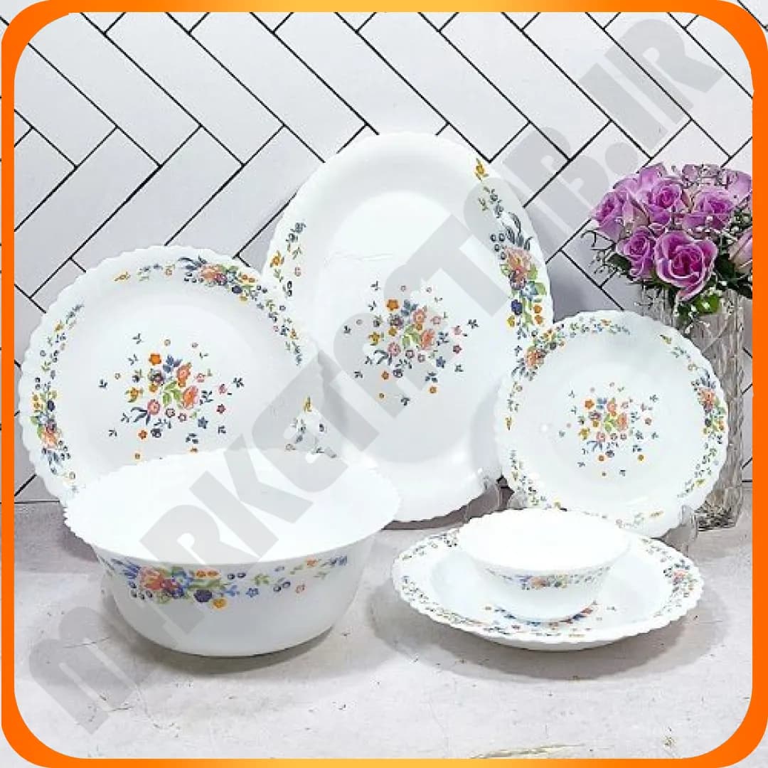 سرویس 26 پارچه کنگره گلدار ویکتوریا feston گلدن اپال