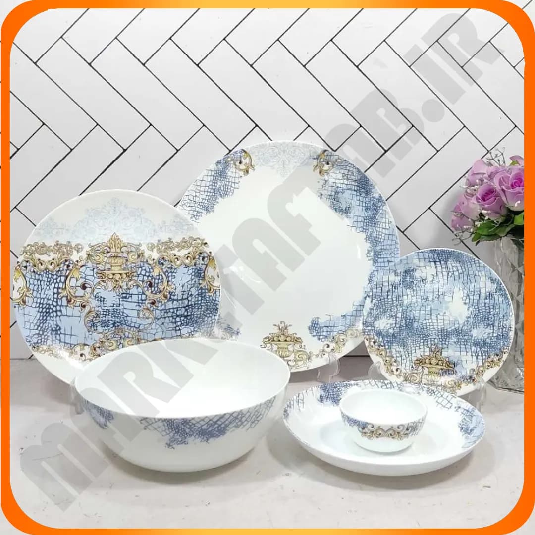 سرویس 26 پارچه گرد کلاسیک مینل سرمه ای آرکوپال دینو