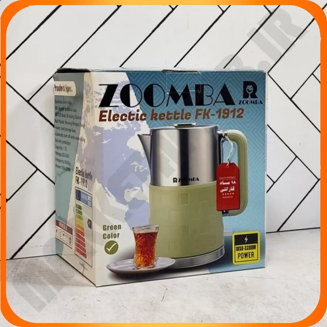 کتری برقی 1/7 لیتری سبز استیل FK-1912 زومبا — تصویر ۳