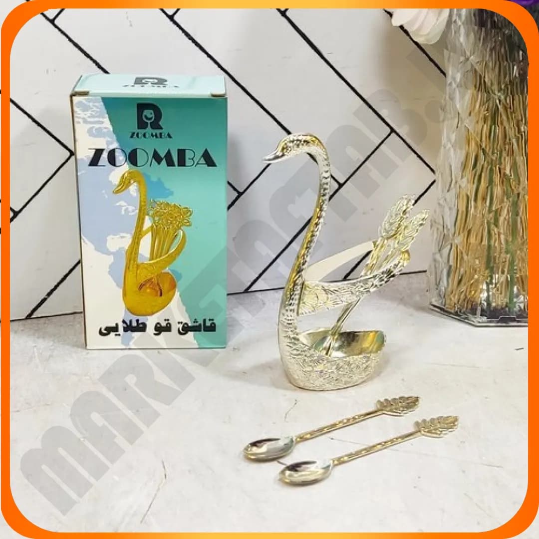 جا قاشق قو طرح دایره کد 1434/1 نقره ای زومبا