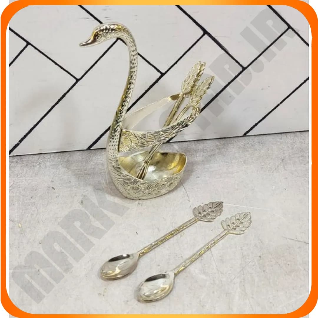 جا قاشق قو طرح دایره کد 1434/1 نقره ای زومبا — تصویر ۲