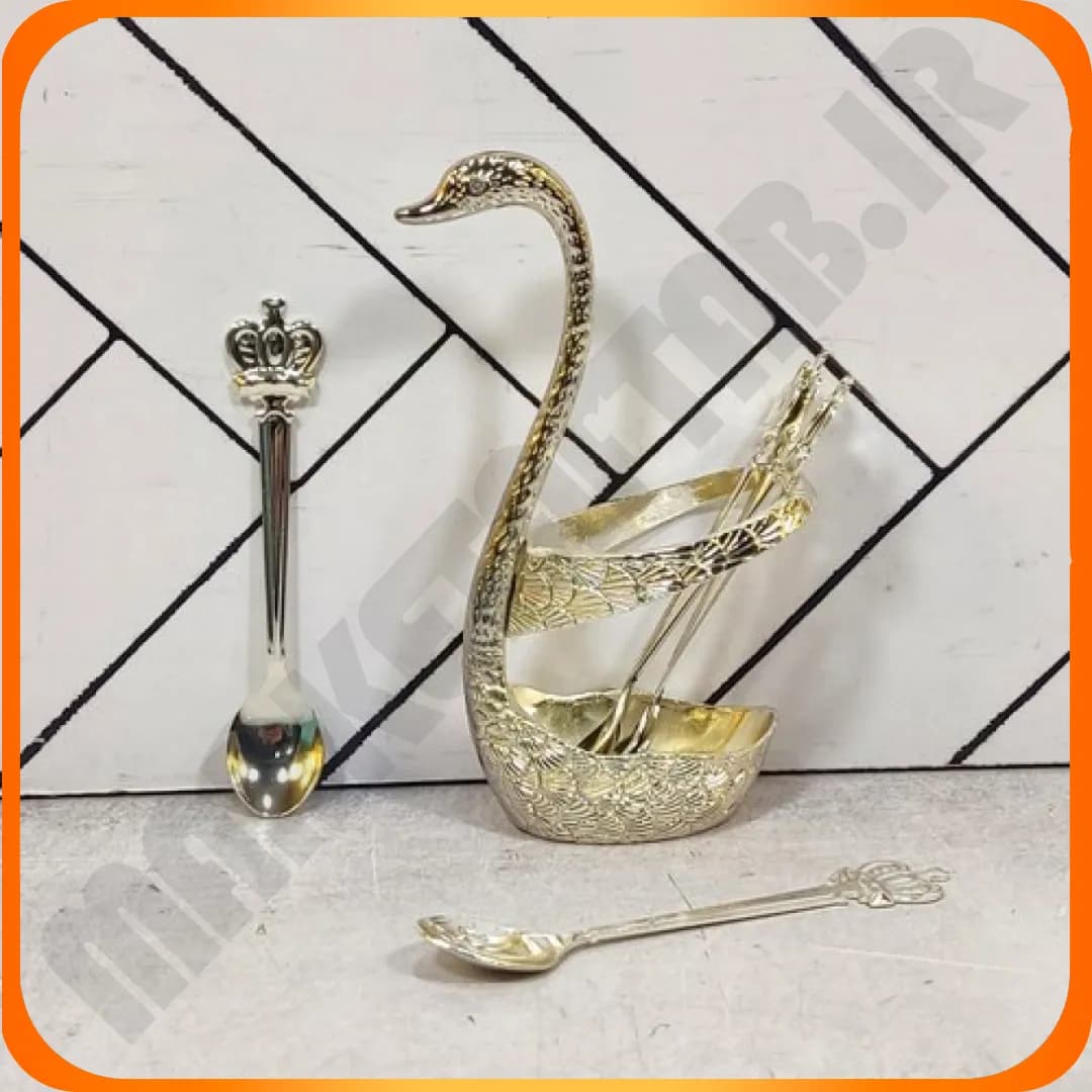 جا قاشق قو طرح تاج بزرگ کد 1434/4 نقره ای زومبا — تصویر ۳