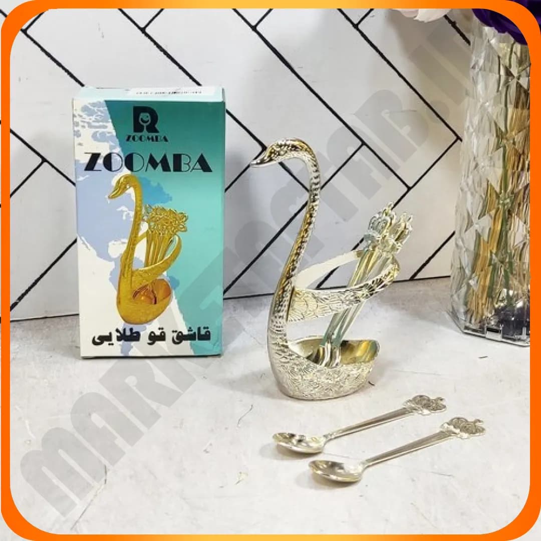 جا قاشق قو طرح تاج بزرگ کد 1434/4 نقره ای زومبا