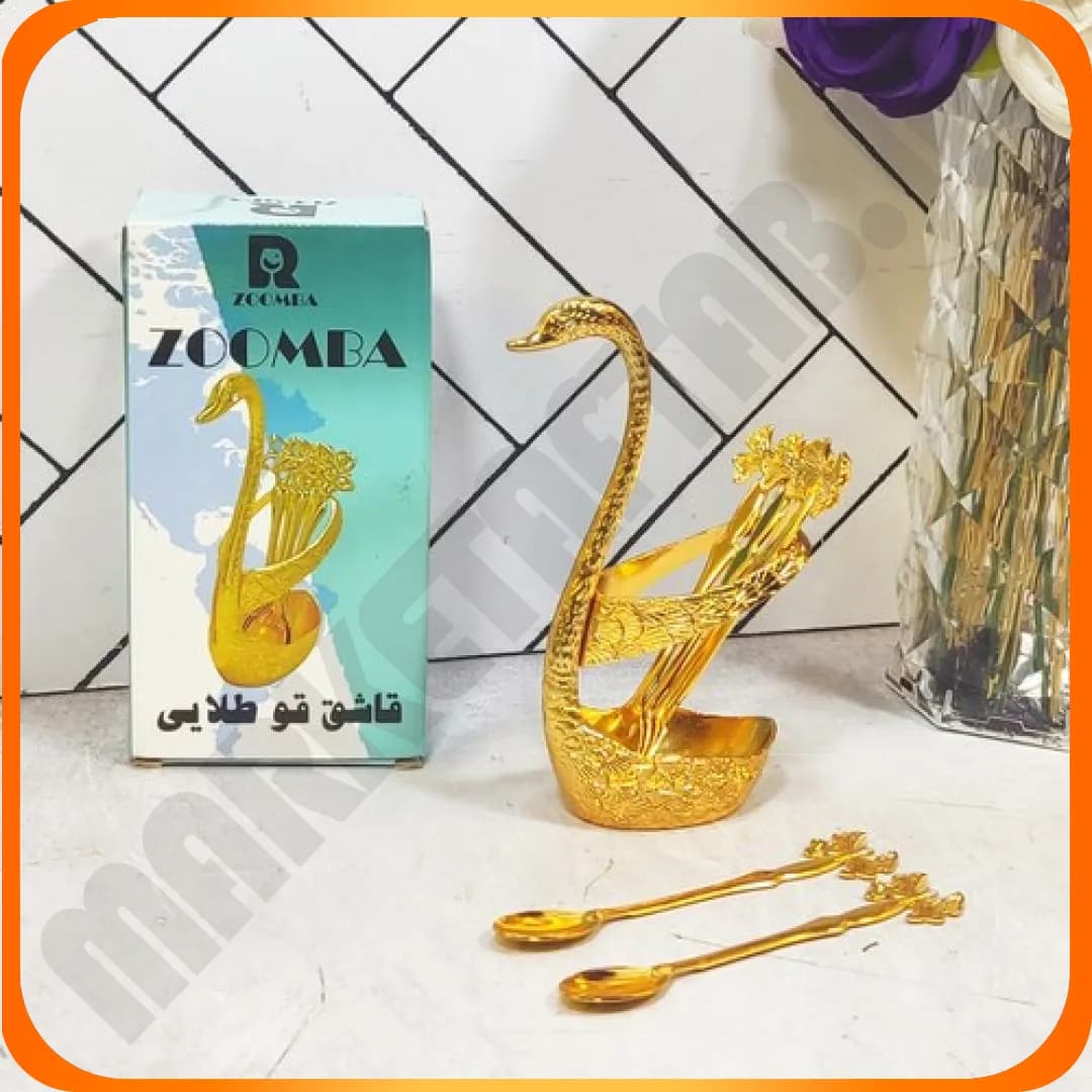 جا قاشق قو طرح پروانه کد 1434/5 طلایی زومبا