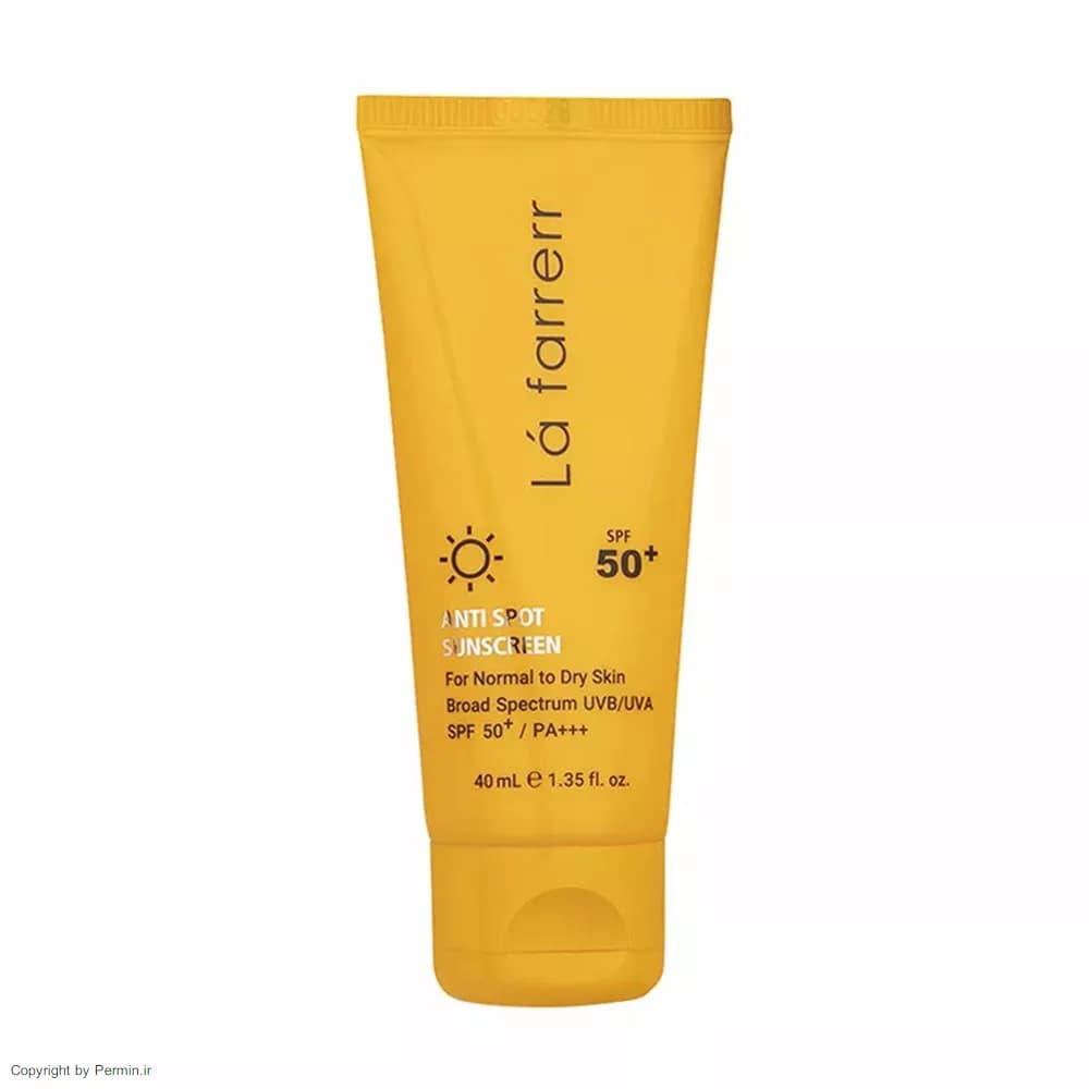 کرم ضد آفتاب و ضد لک ‌بی‌رنگ لافارر SPF50 مناسب پوست معمولی و خشک حجم 40 میلی‌لیتر — تصویر ۶