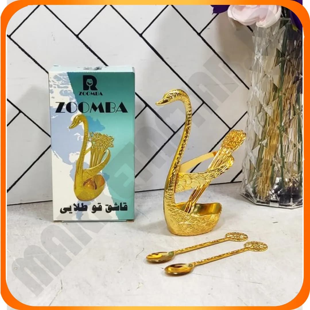 جا قاشق قو طرح دایره کد 1434/6 طلایی زومبا