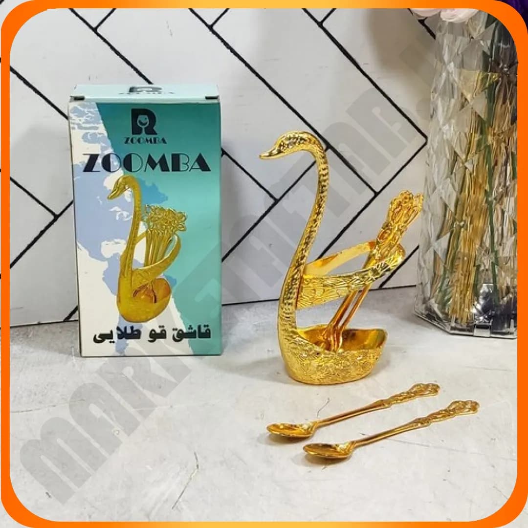 جا قاشق قو طرح تاج کوچک کد 1434/7 طلایی زومبا