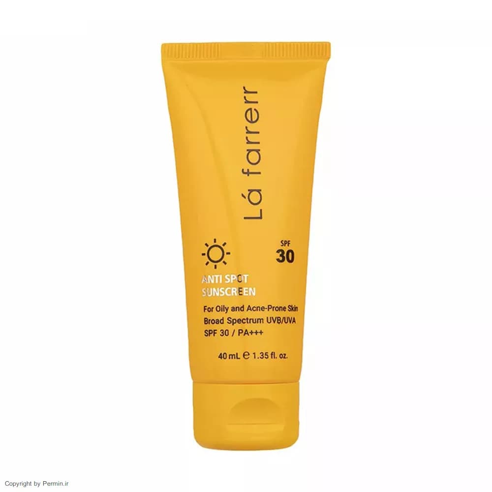 کرم ضدآفتاب و ضد لک ‌بی‌رنگ لافارر SPF30 مناسب پوست چرب و مستعد آکنه حجم 40 میلی‌لیتر — تصویر ۵